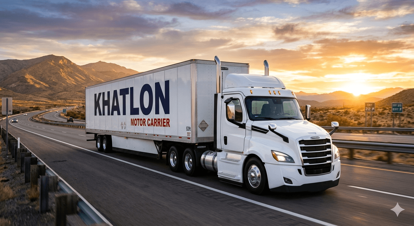 Khatlon LLC Freightliner Cascadia hauling Amazon Relay freight